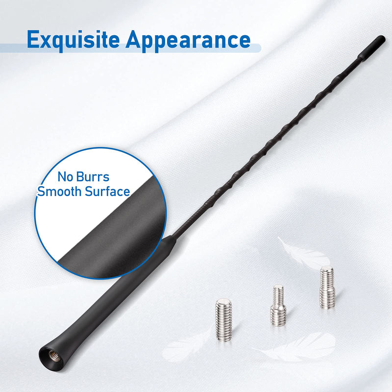 [AUSTRALIA] - Eightwood Universal Vehicle Antenna Replacement 16 inch, AM FM Roof Mount Car Radio Antenna Mast, Flexible Rubber Antennae with M4 M5 M6 Threaded Adapter 