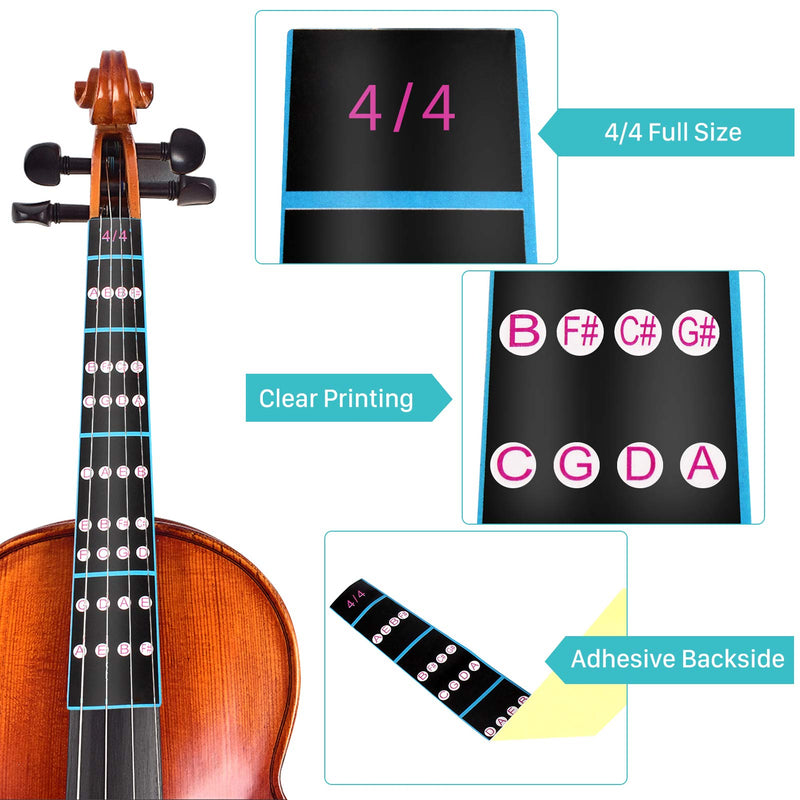 Yosoo Health Gear Violin Fiddle Finger Sticker, Removable 4/4 Violin Finger Fingerboard Fretboard Sticker for Beginners Practice