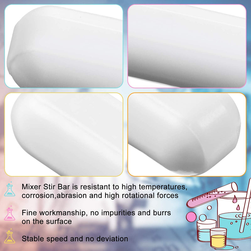 PTFE Magnetic Stirrer Mixer Stir Bar, White Color, Stir Rod Magnetic, Laboratory Bar, Stir Plate Bar, Stir Plate Magnet Stick (46 Pieces,35 mm/ 1.38 Inch) 46 35 mm/ 1.38 Inch