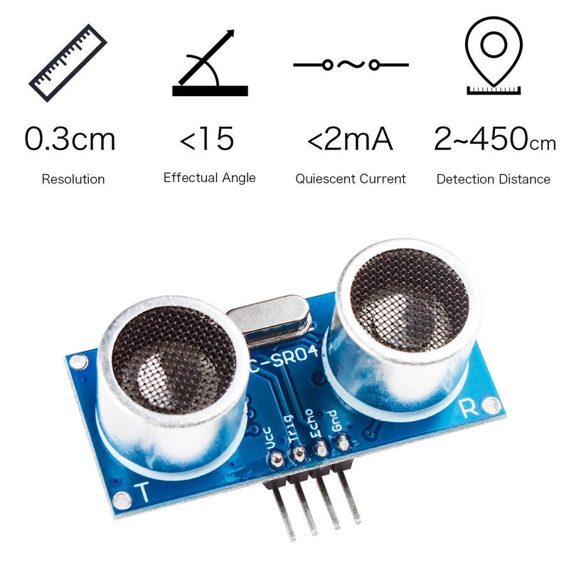 Smraza 5pcs Ultrasonic Module HC-SR04 Distance Sensor with 2pcs Mounting Bracket for Arduino R3 MEGA Mega2560 Duemilanove Nano Robot XBee ZigBee