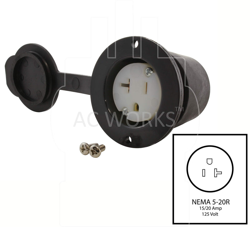 AC WORKS Super Durable Industrial Grade Electrical Outlet (Household 5-20R 20A 125V) Household 5-20R 20A 125V