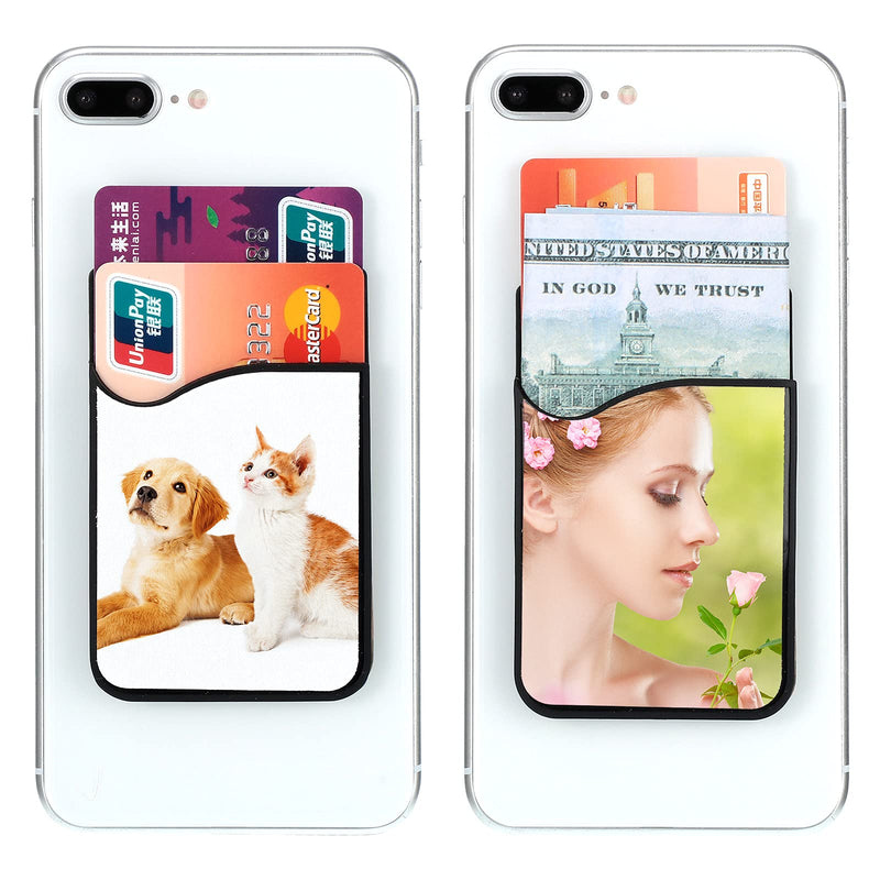 12 Pieces Sublimation Silicone Phone Card Holder Silica Gel ID Business Credit Card Pocket Silicone Adhesive Back Pocket for Most Smartphones