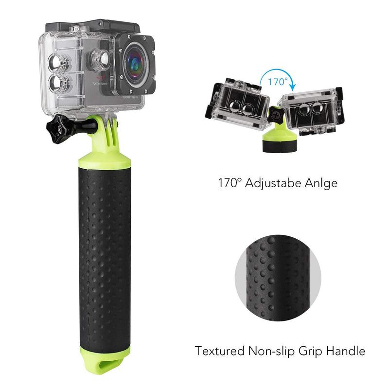 Victure Action Camera Waterproof Floating Hand Grip, Handle Mount Accessories, Water Sport Pole Diving Stick, Compatible with GoPro Hero Session Cameras and All AKASO APEMAN Crosstour Action Cameras