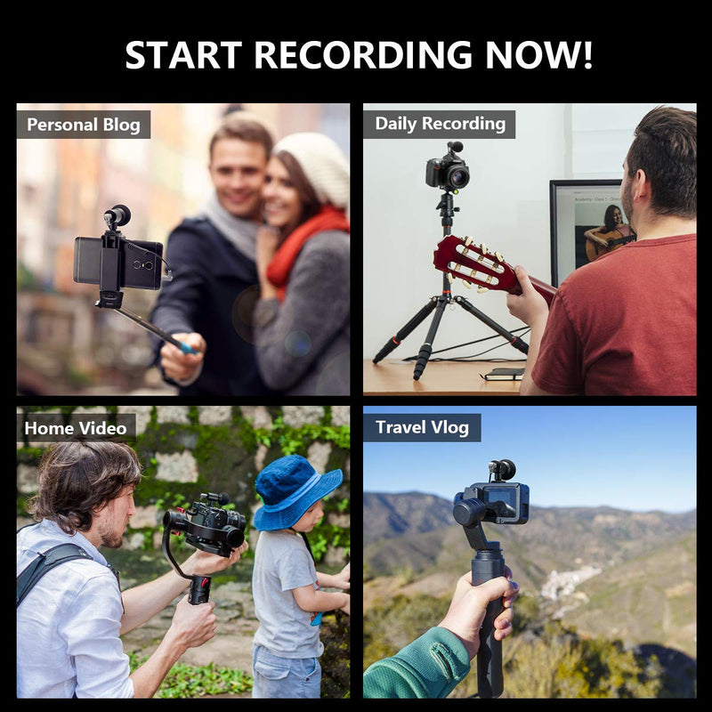 Camera Microphone, Video Microphone for Gopro DSLR Canon Nikon Panasonic Sony Smartphone Vlogging Interview