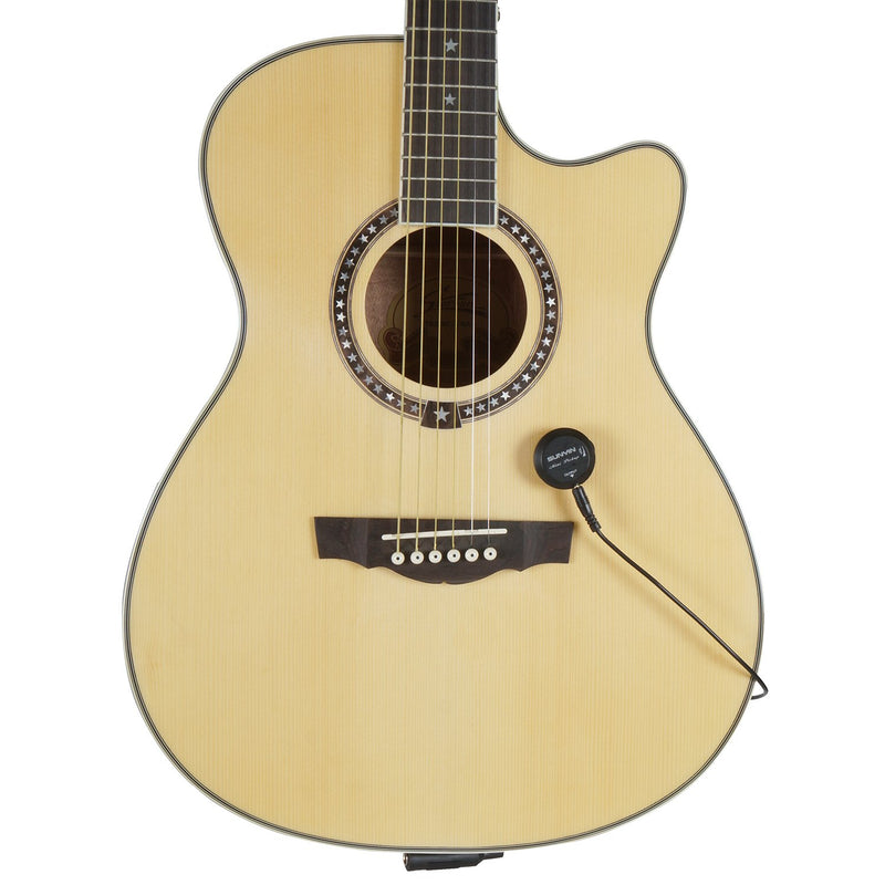 SUNYIN Acoustic Guitar Pickup,Piezo Transducer Contact Microphone Self-adhesive Easily AMP UP for Acoustic Classical Violin Ukulele Mandolin Banjo Cello Kalimba Drum (Black)