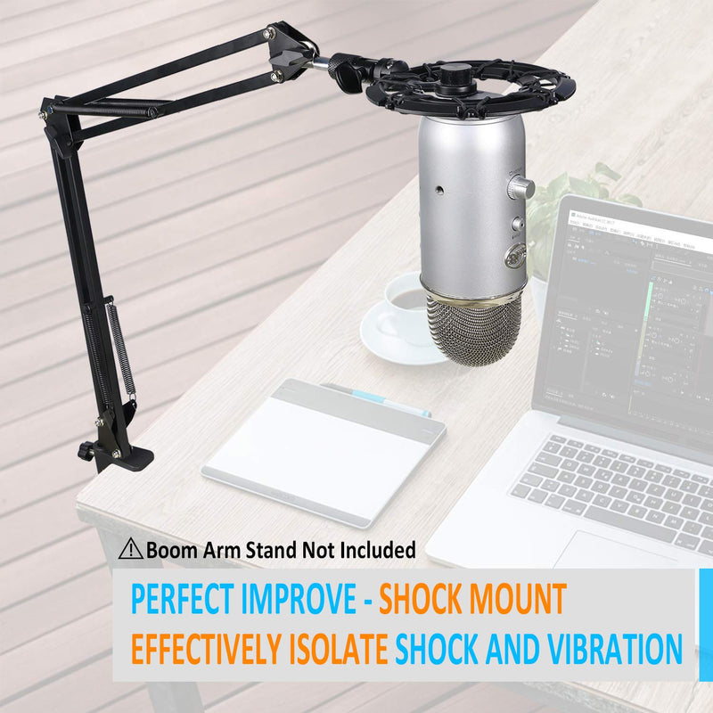 ShockMount with Foam Windscreen for Blue Yeti and Yeti Pro Microphone, Alloy Shock Mount Reduces Vibration Noise and Improve Recording Quality by YOUSHARES Shock Mount with Foam