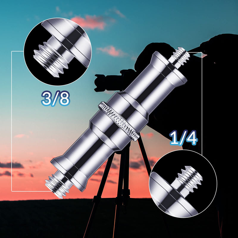 8 Pieces Standard 1/4 to 3/8 Inch Metal Male Convertor Threaded Screw Adapter Stud for Camera Tripod Studio Light Stand Wireless Flash Receiver