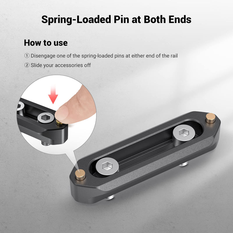 SMALLRIG Quick Release Safety NATO Rail 7cm Long with Spring Loaded Pins for RED Epic / Scarlet, Black Magic Camera, NATO Rail Rigs - 1195 7 cm