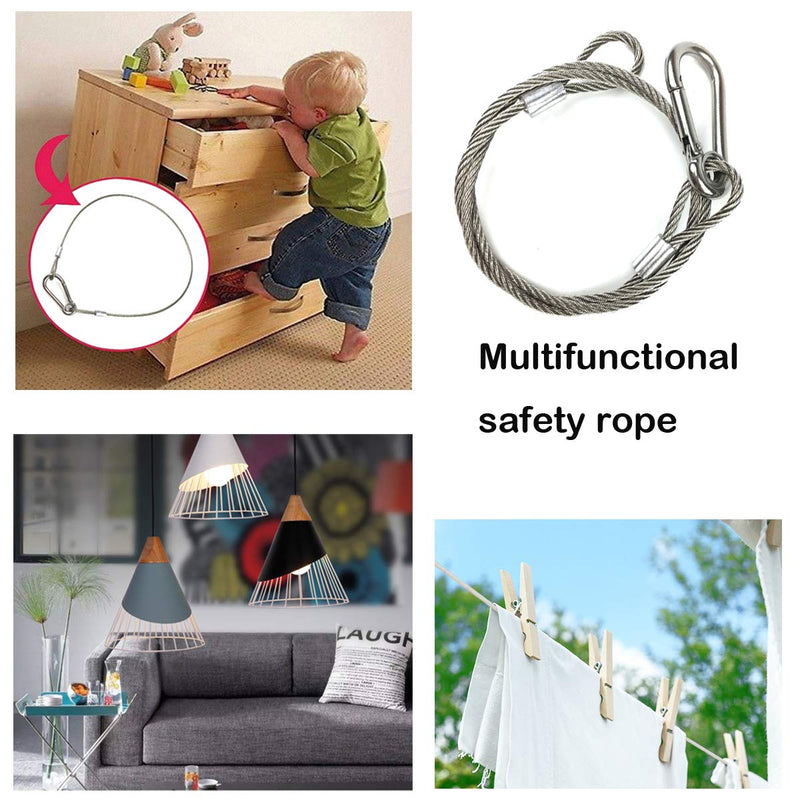 [AUSTRALIA] - SMTUNG 31.5'' Fall Prevention Safety Cables Stainless Steel Security Rope for Party Lights DJ Light Stage Lighting 66lb Load Capacity (3pcs 0.08in 2mm) 3pcs 0.08in 2mm 