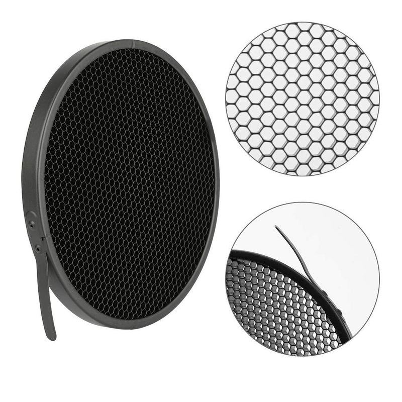 Soonpho 7" Standard Reflector Diffuser Lamp Shade Dish with 10° /30°/ 50° Degree Honeycomb Grid White Soft Cloth for Bowens Mount Studio Strobe Flash Light Speedlite