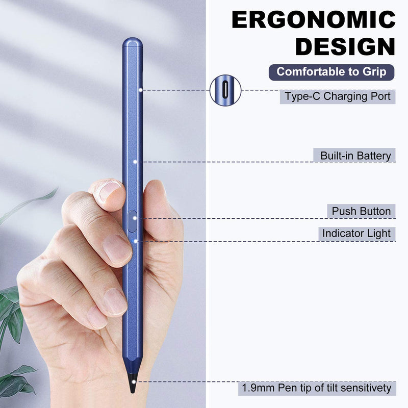 TiMOVO Stylus Pencil for iPad with Palm Rejection,Aple iPad Pencil 2nd Gen for iPad Pro 11/12.9 Inch (2018-2021), iPad 9/8/7/6th Gen,iPad Mini 6/5th,iPad Air 4th/3rd,Magnetic Design, Blue