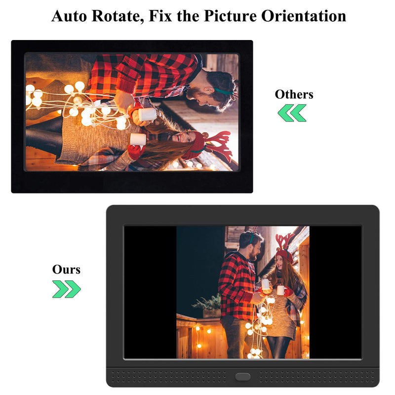 Atatat Digital Picture Frame with IPS Screen, 1080P Video, Background Music, Digital Picture Frame 1280x800 with Remote Control, Auto Rotate, Calendar, Time (7 Inch Black) 7 inch
