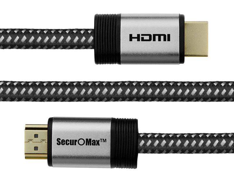 SecurOMax HDMI Cable (4K 60Hz, HDCP 2.2, HDR, 18Gbps) with Braided Cord, 3 Feet 3ft
