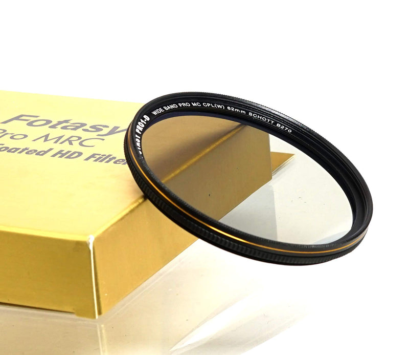 Fotasy 62mm Ultra Slim Circular Polarizing Filter PL Lens Filter, Nano Coatings MRC Multi Resistant Coating Oil Water Scratch Resistant, 18 Layers Multi-Coated 62 mm CPL Filter, Schott B270 Glass