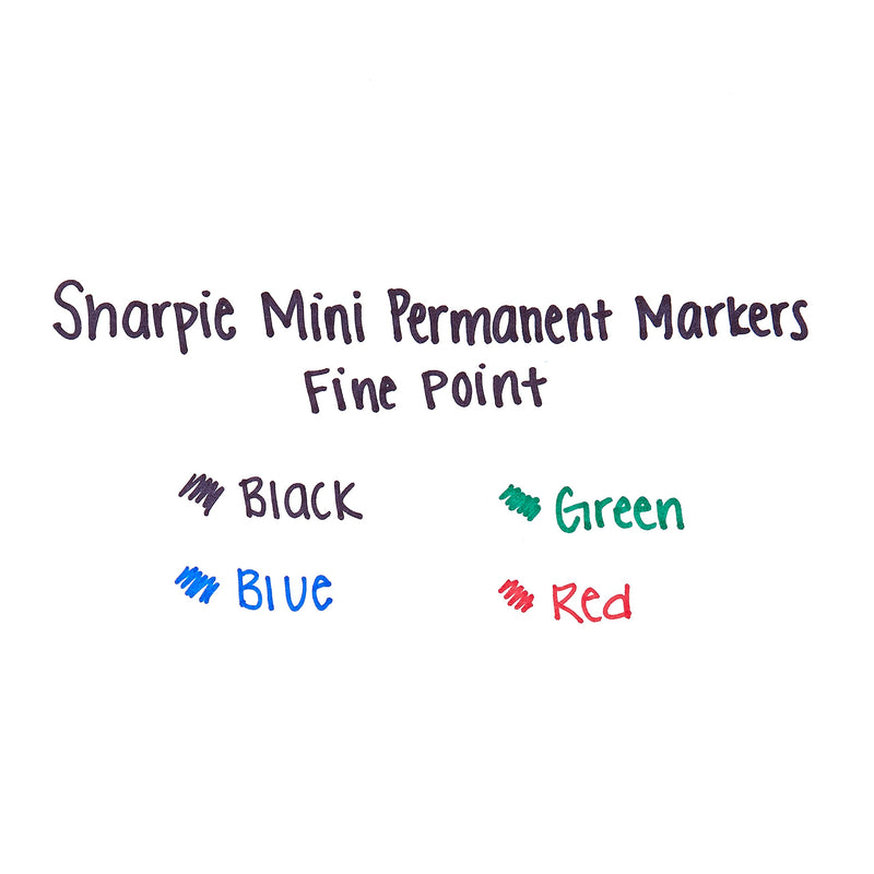 Sharpie Mini Permanent Markers, Fine Point, Assorted Colors, 4 Count - 35113PP 4-Count