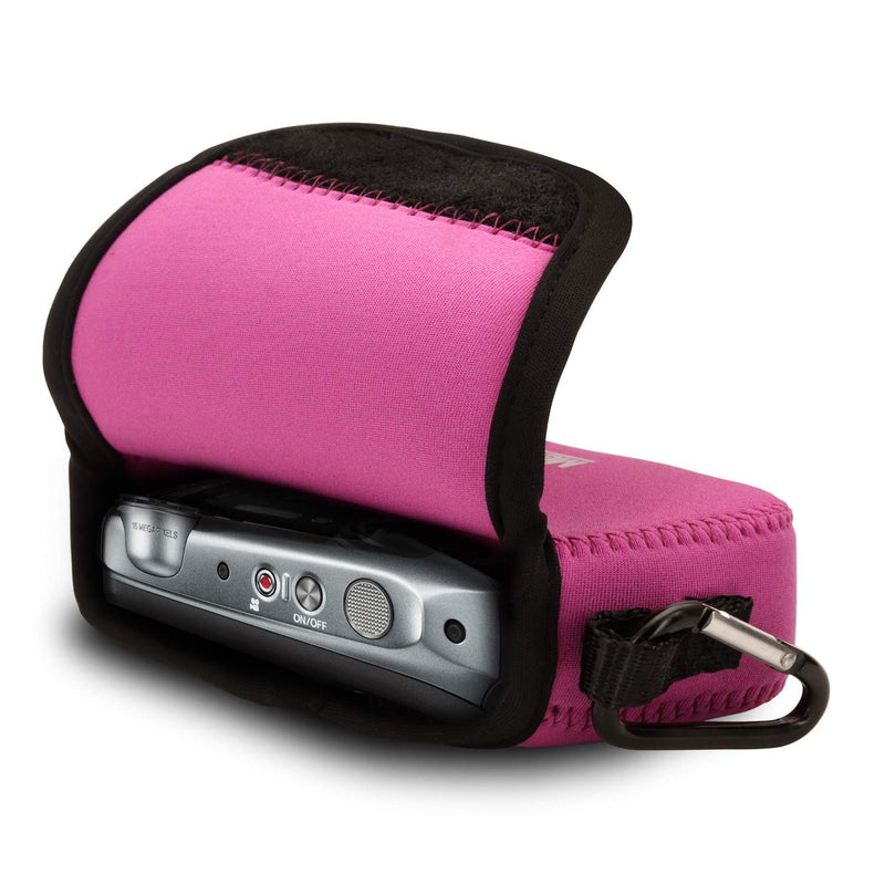 MegaGear MG807 Ultra Light Neoprene Camera Case compatible with Fujifilm FinePix XP140, XP130, XP120, XP90 - Hot Pink