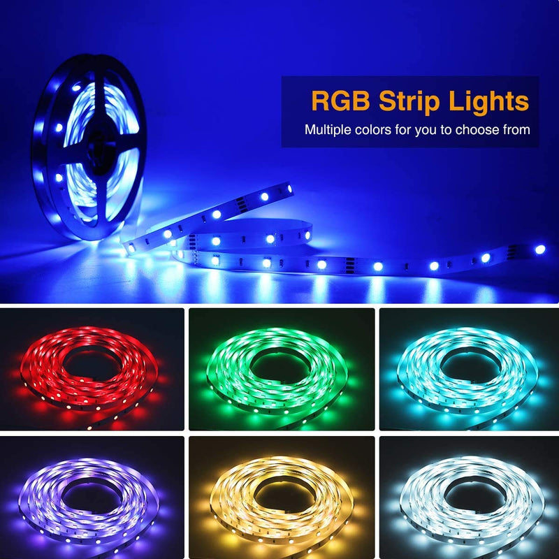 [AUSTRALIA] - 50ft/15M LED Strip Lights Kit,5050 SMD RGB Flexible Non-Waterproof LED Tape Lights with DC24V Power Supply 44Key IR Remote Controller for Indoors,Outdoors.Under Cabinet Lighting Bedroom,Living Room 