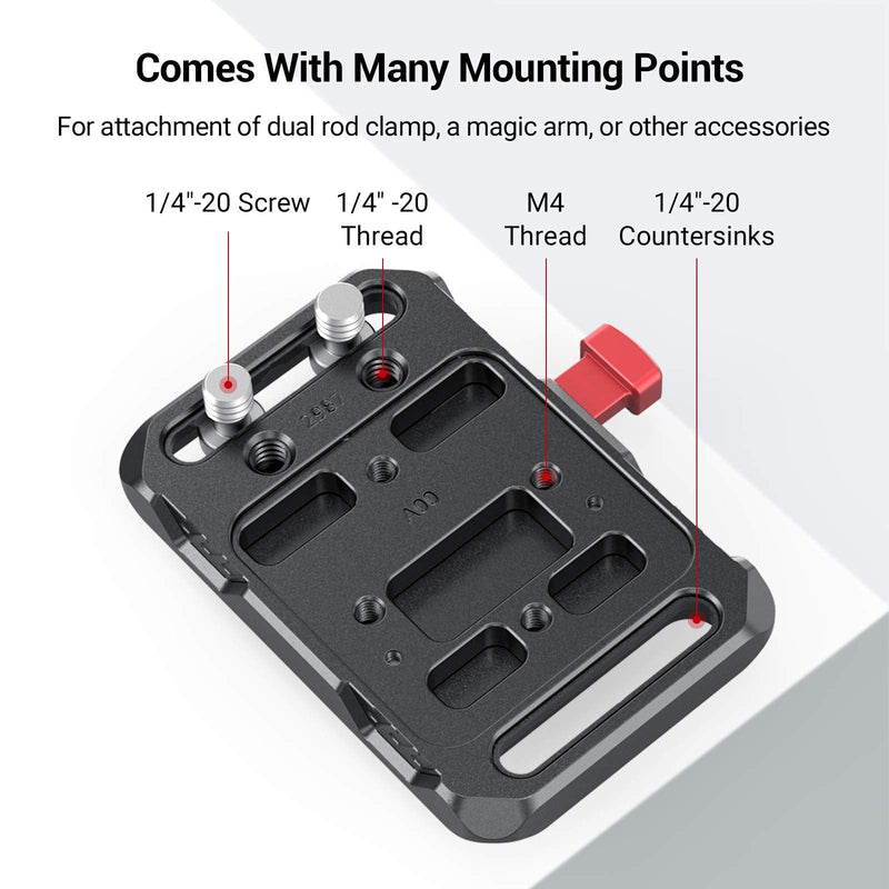 SMALLRIG Mini V-Lock Mount Battery Plate with Crab-Shaped Clamp - 2989