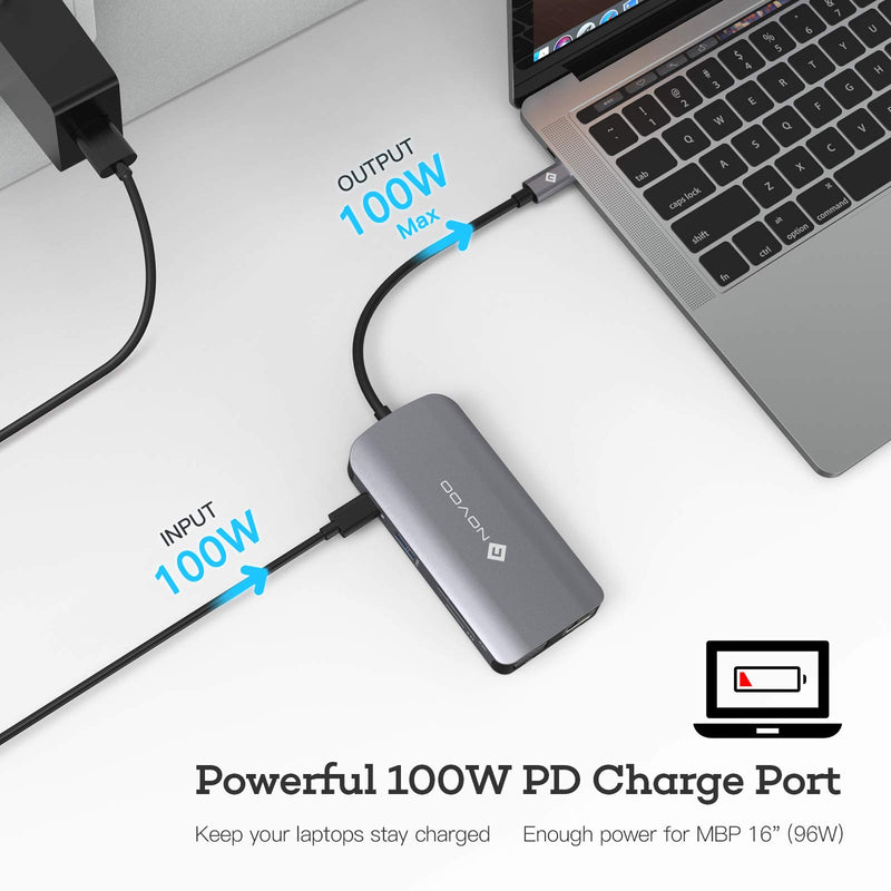 USB C Docking Station Dual Monitor HDMI VGA Ethernet 1000Mbps, 100W PD Charging, 3 USB3.0, SD/TF Slots, 9 in 1 USB C Hub Thunderbolt 3 Laptop Dock for MacBook Pro Air iPad Pro Dell XPS Chromebook