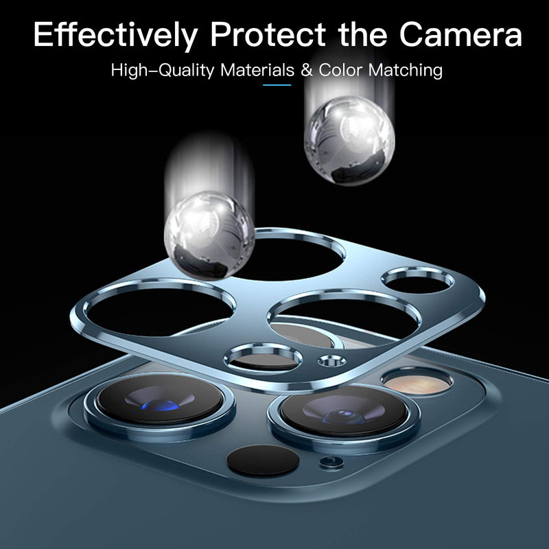 Camera Lens Protector for iPhone 12 Pro, Aluminum Alloy Lens Protective Ring - Pacific Blue, 2 Pcs iPhone 12 Pro Pacific Blue