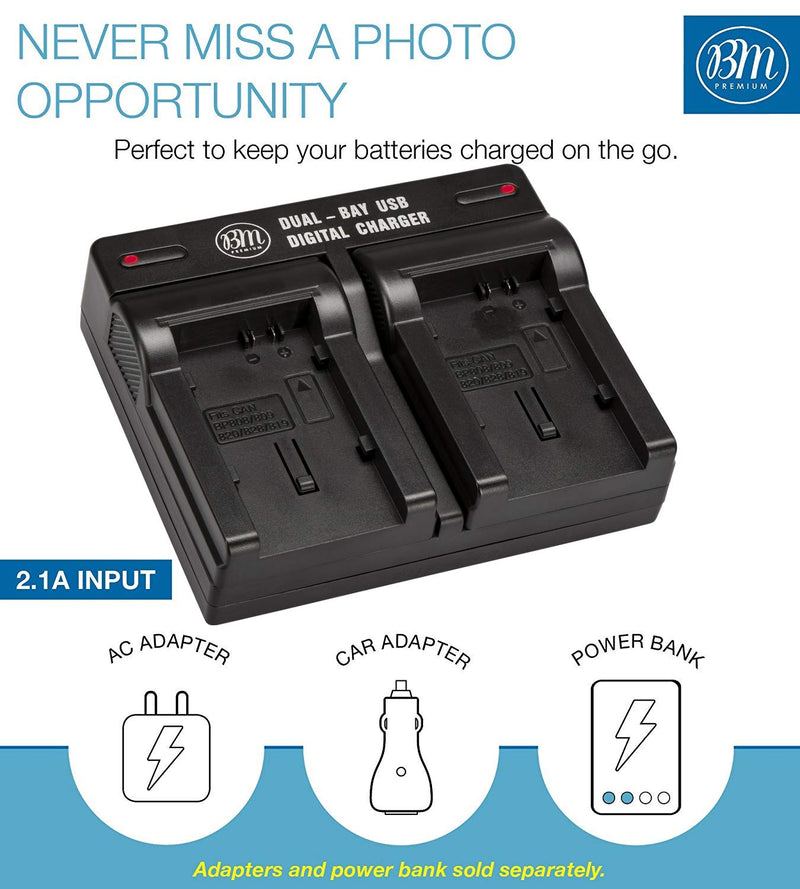 BM BP809 BP819 BP820 BP827 BP828 Dual Bay Battery Charger for Canon Vixia HF G50 HF G60 XA40 XA45 XA50 XA55 GX10 HFG20 HF G21 HFG30 HFG40 HFM41 HFM400 HG20 HG21 XA10 XA11 XA15 XA20 XA25 XF400 XF405