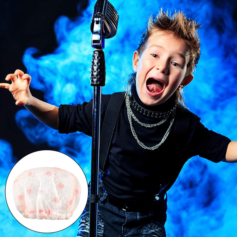 200 Pieces Disposable Microphone Cover With 100 Pieces Transparent Bags Non-Woven Microphone Cover Handheld Microphone Windscreen Protective Cap for KTV Karaoke Recording Room Stage Performance