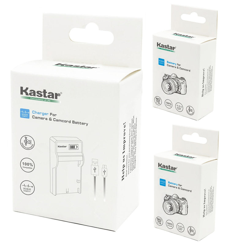 Kastar 2 Battery + LCD Slim USB Charger Replacement for NB-4L, CB-2LV, ELPH 100 HS, 310 HS, 300HS, 330HS, Powershot SD1400 is, SD750, SD1000, SD600, SD1100 is, SD630, SD400, SD450, SD780, VIXIA Mini