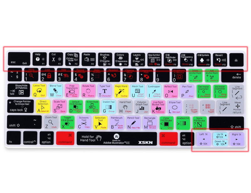 XSKN Magic Keyboard Adobe Illustrator Shortcut Keyboard Cover, Durable AI Hotkeys Silicone Keyboard Skin for Apple Magic Keyboard MLA22LL/A MLA22B/A (Not fit for Other Models)