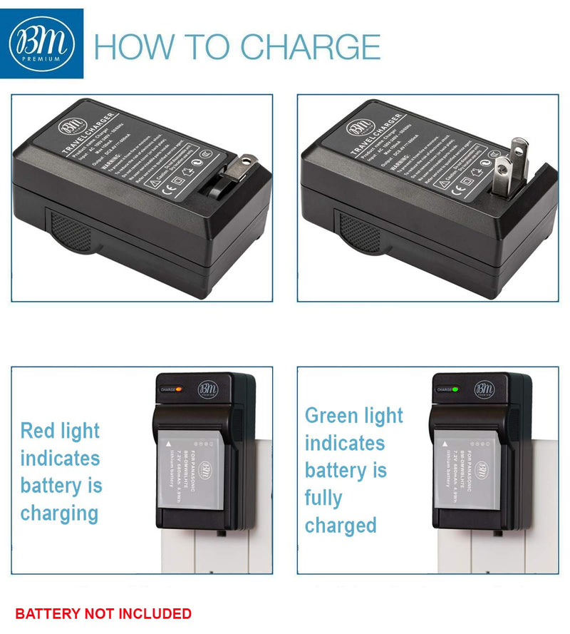 BM Premium DMW-BLH7 Battery Charger for Panasonic Lumix DC-GX850, DMC-LX10, DMC-LX15, DMC-GM1, DMC-GM1K, DMC-GM1KA, DMC-GM1KS, DMC-GM5, DMC-GM5KK Digital Camera