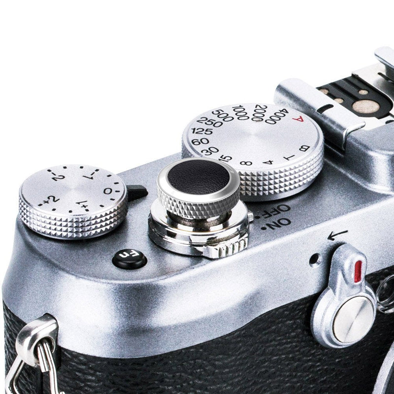 Camera Soft Release Button JJC Shutter Button for Fuji Fujifilm X-E4 X-T4 X-T3 X-T2 X-T30 X-T20 X-T10 X-PRO3 X-PRO2 X-PRO1 X100V X100F X100T X100S X-E3 for Sony RX10 IV III RX1RII RX1R RX1 Gray & Black