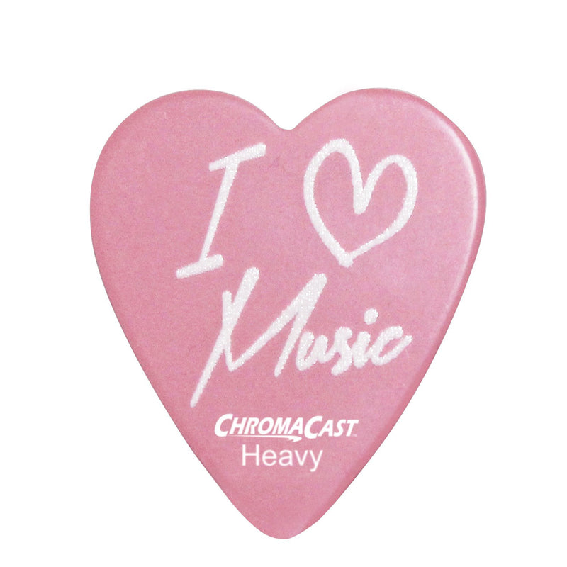 ChromaCast CC-HS-LM-12-PACK"I Love Music" Heart Shaped Picks in Light, Medium and Heavy Gauge - 12-Pack I Love Music