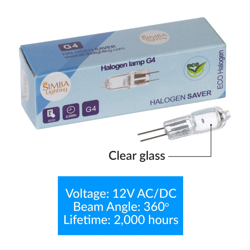 Simba Lighting Halogen G4 T3 10 Watt 120lm Bi-Pin Bulb (10 Pack) 12 Volt A/C or D/C for Accent Lights, Under Cabinet Puck Light, Chandeliers, Track Lighting, 10W 12V 2 Pin JC Warm White 2700K Dimmable 10.0