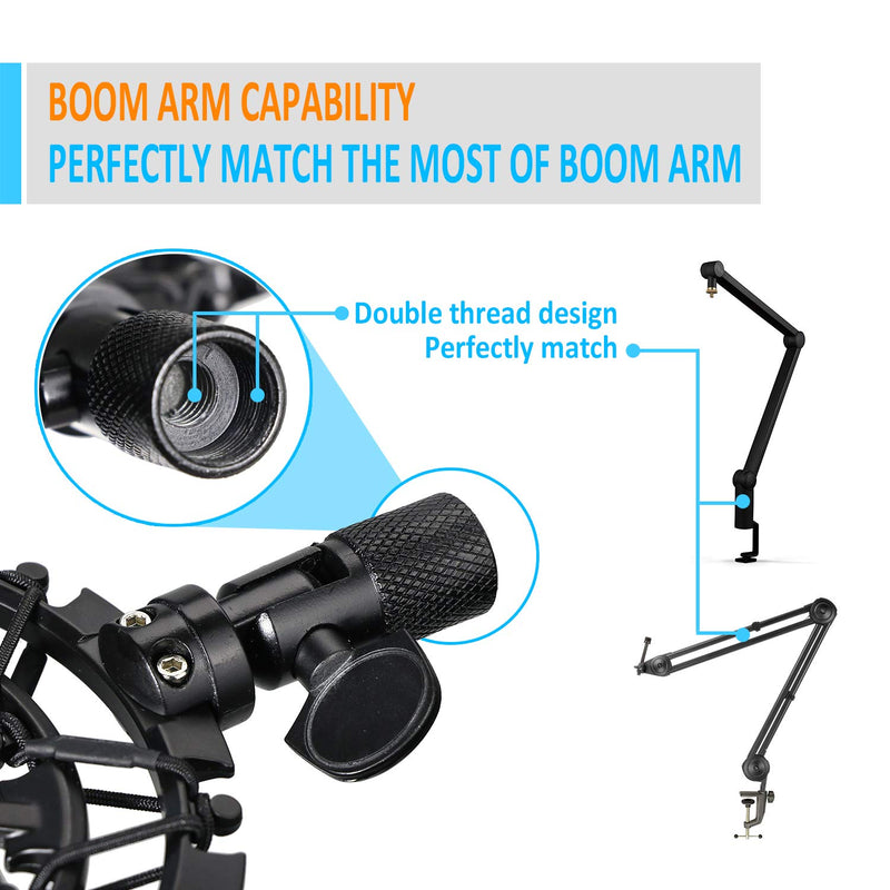 [AUSTRALIA] - Shure SM7B Pop Filter with Shock Mount Matching Mic Boom Arm Stand, Suitable for Shure SM7B Microphone by YOUSHARES Shockmount with foam 