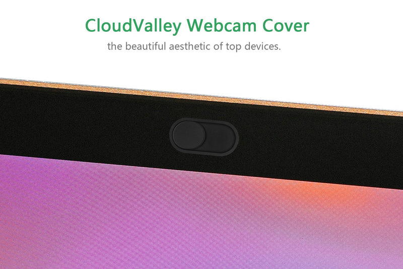 CloudValley Webcam Cover Slide, [5 Pack] 0.6mm-Thin Metal Web Camera Cover Sticker for MacBook Pro, MacBook Air, Laptop, iMac, PC, Surfcase, iPhone 8/7/6 Plus, Privacy Cover, Black-5 pcs