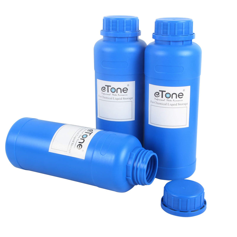 3X 500ml Darkroom Chemical Storage Bottles with Caps Film Photo Developing Processing Equipment (Blue) blue