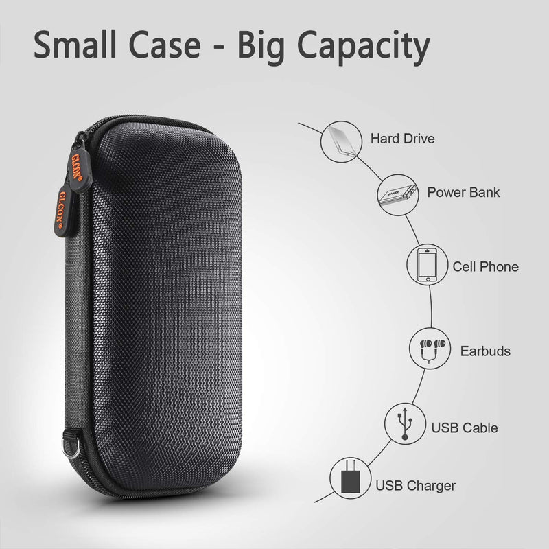 External Hard Drive Case - Shockproof EVA Carrying Case for WD My Passport Element Seagate Expansion Backup Toshiba - High Protection Portable Travel Electronic Power Bank Bag (Black) Black