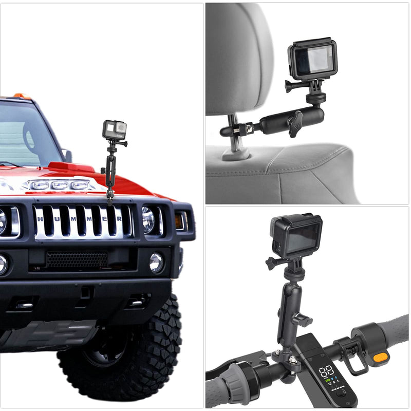 [AUSTRALIA] - CAMOLO Camera Mount Holder Motorcycle Action Camera Mount Holder 360° Handlebar Camera Mount with 1/4 Thread for Moto Bicycle Handlebar for GoPro Hero 10/9/8/7/6/5/4 Action Cameras and More 