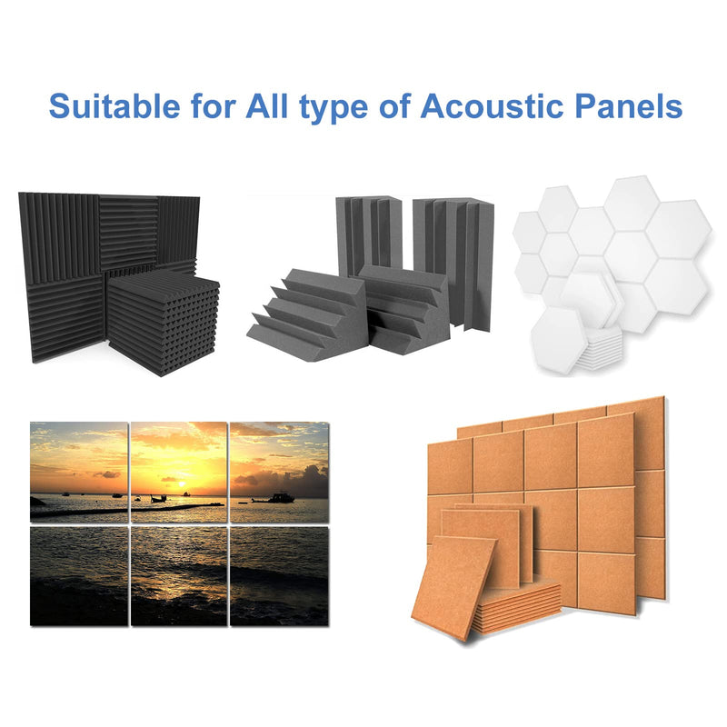 EGINO 60 Pack Double-Sided Special Adhesive Tape for Acoustic Soundproofing Foam Panels Strong Pad Mounting