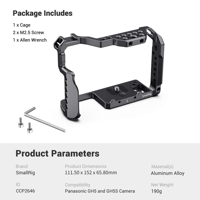 SmallRig GH5 GH5S Cage for Panasonic Lumix Camera and DMW-XLR1 (Upgraded Version)-CCP2646
