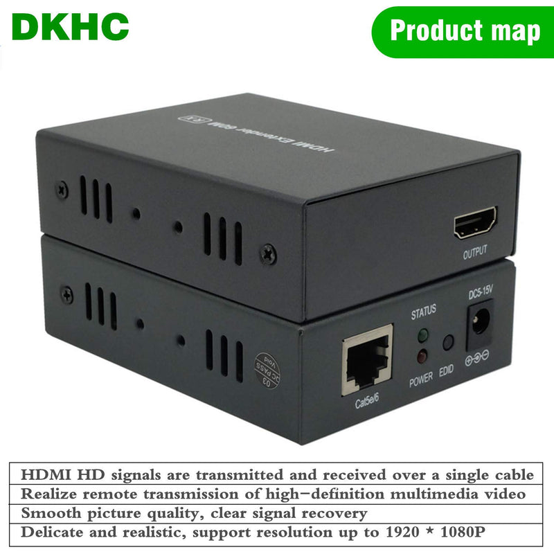 Hdmi Extender,198ft Extend Transmission,hdmi Cat5/6 Exender(1080P@60Hz/3D) Over Cat5e/Cat6/Cat7, High Compatibility and POC Function