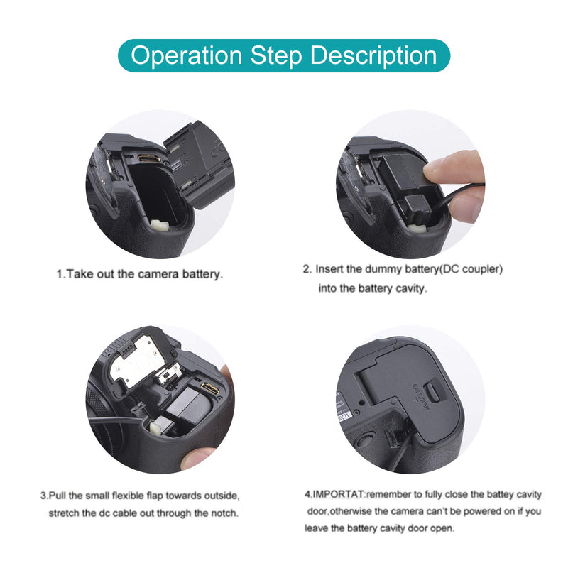 Newmowa EN-EL15 Replacement Dummy Battery AC Power Supply Adapter and DC Coupler Charger Kit for Nikon D750, D800, D810, D850, D7000, D7100, D7200 Camera