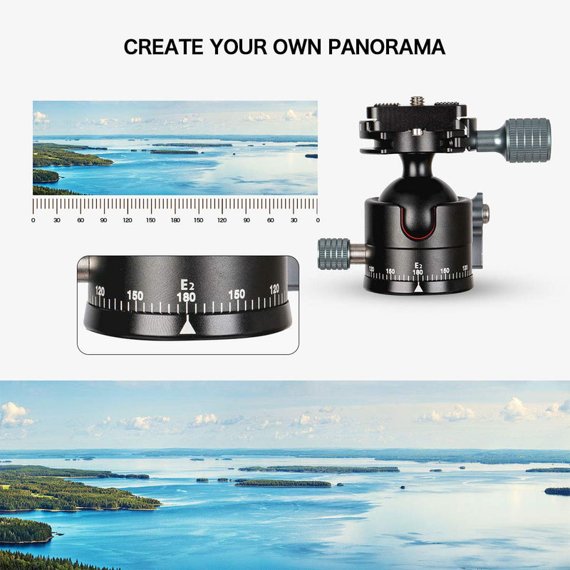 [AUSTRALIA] - Koolehaoda Low Profile Ball Head, Φ36mm Ball Diameter All Metal Tripod Head with 1/4" Screw Arca Swiss Quick Release Plates for DSLR Cameras Tripods Monopods, Max Load 33lbs / 15KG -(E2) 