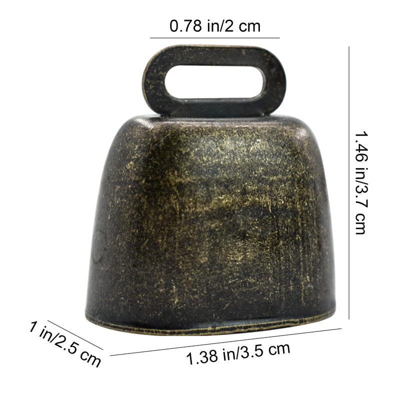 MrMrKura 6 Pack Cow Horse Sheep Grazing Copper Bells Set Anti-Lost Hanging Neck Cowbell Small Brass Bell Iron Vintage Bells Bronze and Copper Bells with Hemp Rope