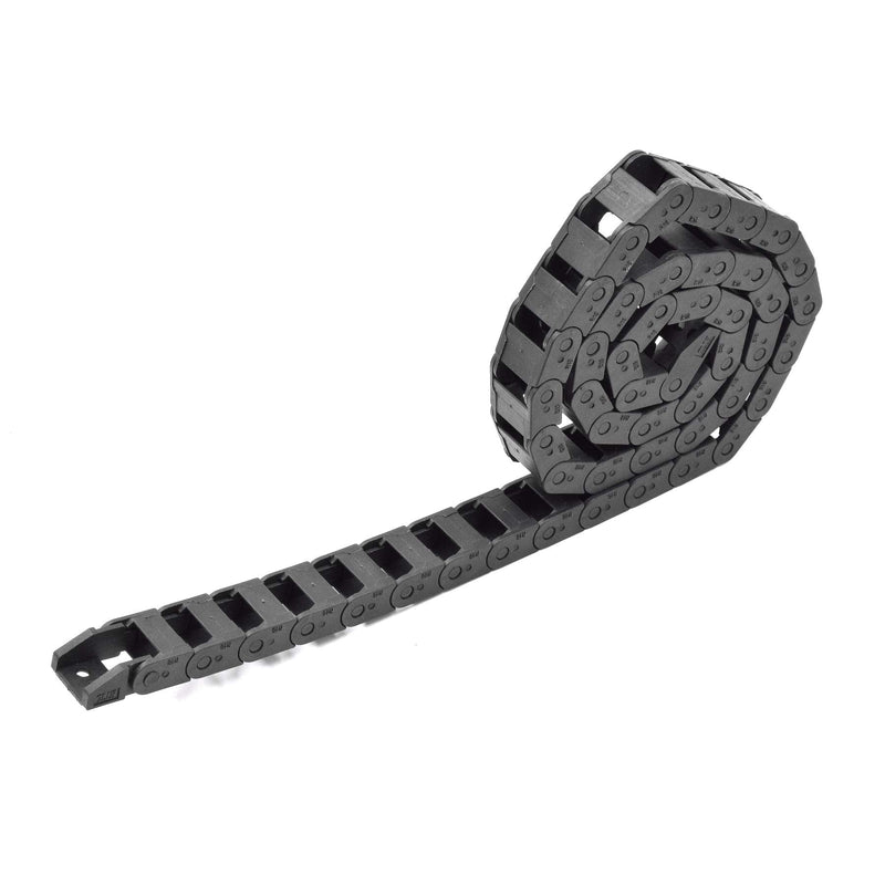Plastic Drag Chain Cable Carrier Closed Type with End Connectors R18 10 x 15mm L1000mm for Electrical CNC Router Machines