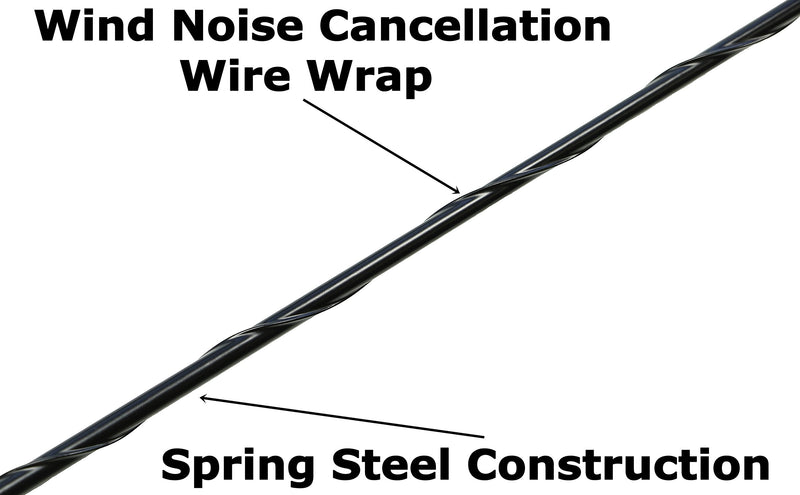 AntennaMastsRus - 7 Inch Black Short Antenna is Compatible with Ford Five Hundred (2005-2007) - Spiral Wind Noise Cancellation - Spring Steel Construction - Stainless Steel Threading 7" INCH