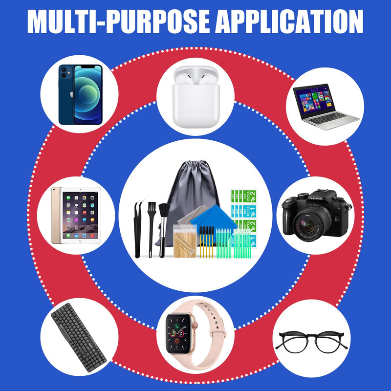 Phone Cleaning Kit, Airpods pro Cleaning Kit, iPhone Speaker Cleaner, Eyeglass Cleaner, Electronic Devices Cleaning kit, Compatible with Airpod Airpods pro Earbuds Earphones Camera