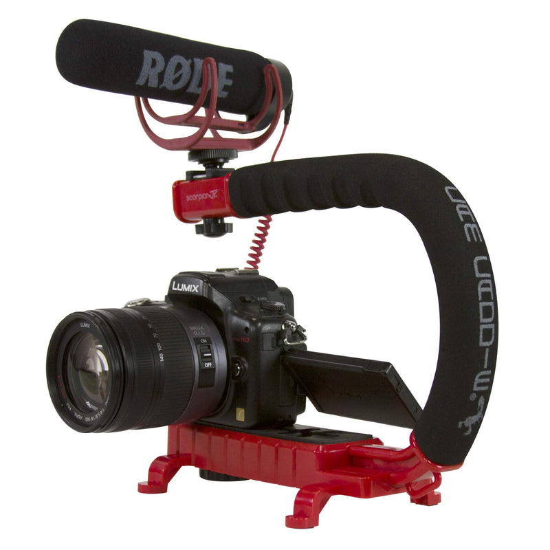 [AUSTRALIA] - Cam Caddie Scorpion Jr Lite Camera Stabilizer - Stabilizing Steadicam Handle with Cold Shoe Mount for Camcorders and Smartphones - Red 