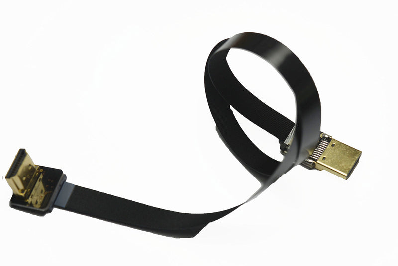 Flat Slim Thin HDMI FFC FPV HDMI Cable Standard HDMI Male to Standard HDMI Male 90 Degree for RED blackmagic BMCC Sony FS7 Canon C300 Black (50CM) 50CM A1-A2-BLACK-19.5"