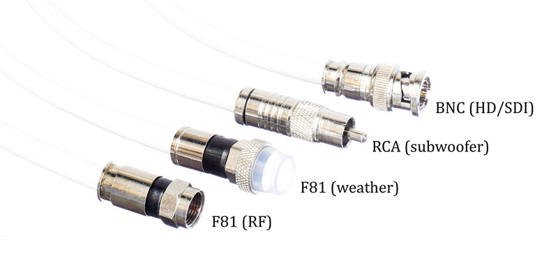 3' Feet, Black RG6 Coaxial Cable (Coax Cable) with Weather Proof Connectors, F81 / RF, Digital Coax - AV, Cable TV, Antenna, and Satellite, CL2 Rated, 3 Foot 3 Feet (0.9 Meter)