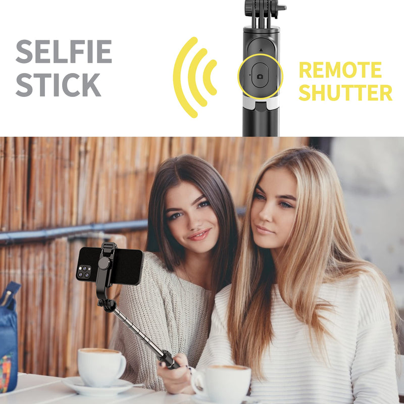 Selfie Stick Tripod, All in One Extendable & Portable iPhone Tripod Selfie Stick with Wireless Remote Compatible with iPhone 13 12 11 pro Xs Max Xr X 8Plus 7, Galaxy Note10/S20/S10/OnePlus 9/9 PRO etc